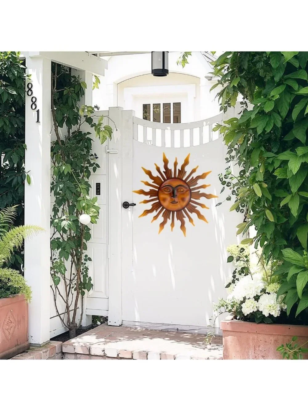 27-Inch Decorative Sun Metal Wall Art - Unique Home Decor for Living Room